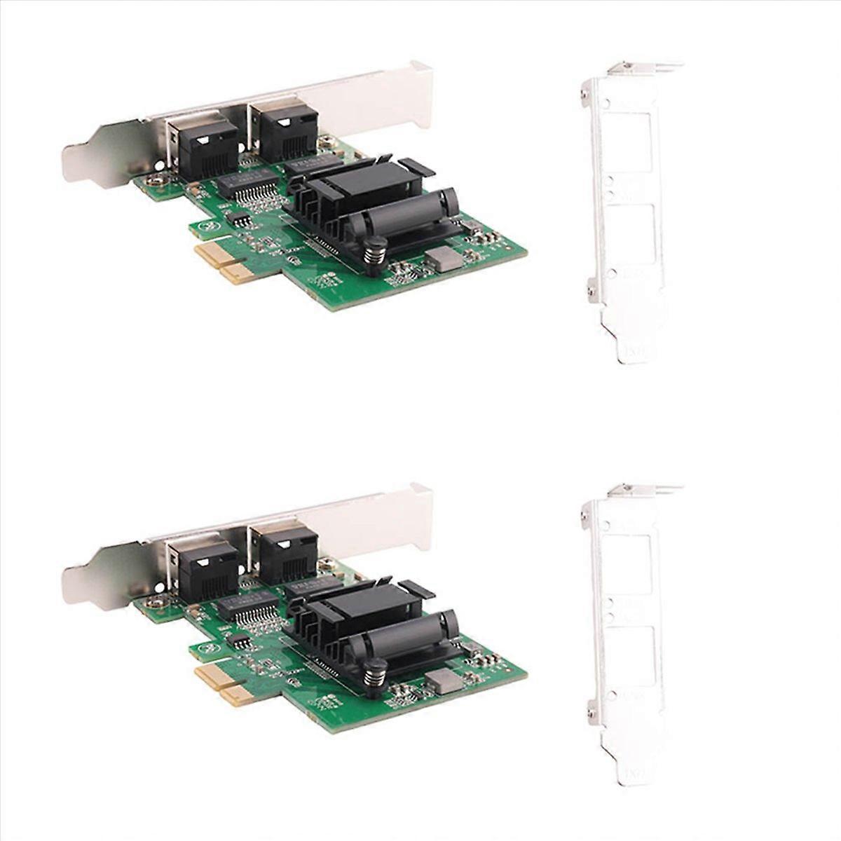 2X 2-Port Gigabit PCIe Network Card 1000M Dual Ports PCI Express Ethernet Adapter with 82571EB LAN N