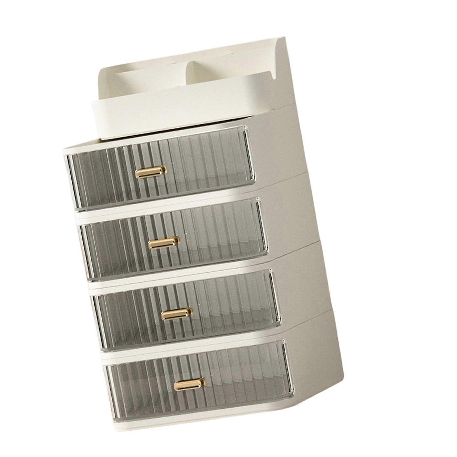 Desktop Makeup Organiser Storage Box With Clear Drawer Space Saving Stackable Cosmetics  Storage Container for Vanity Multicolor