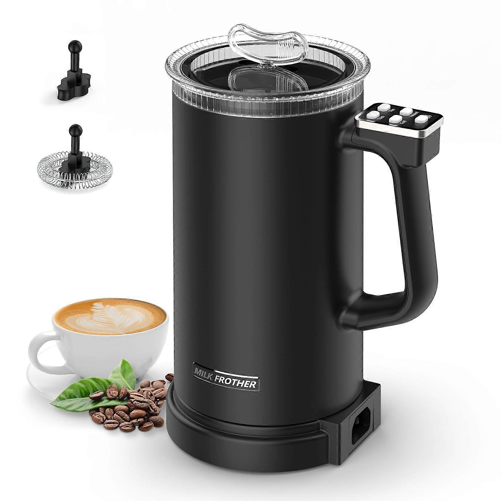 Electric Milk Frother and Steamer 4 in 1 with Temperature Control for Latte Cappuccino Macchiato