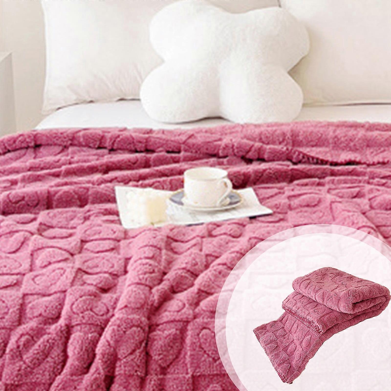 Plain Cotton Velvet Cooling Blanket for Bed - Solid, Thin, Warm, Case Edged, Multifunctional Summer Blanket