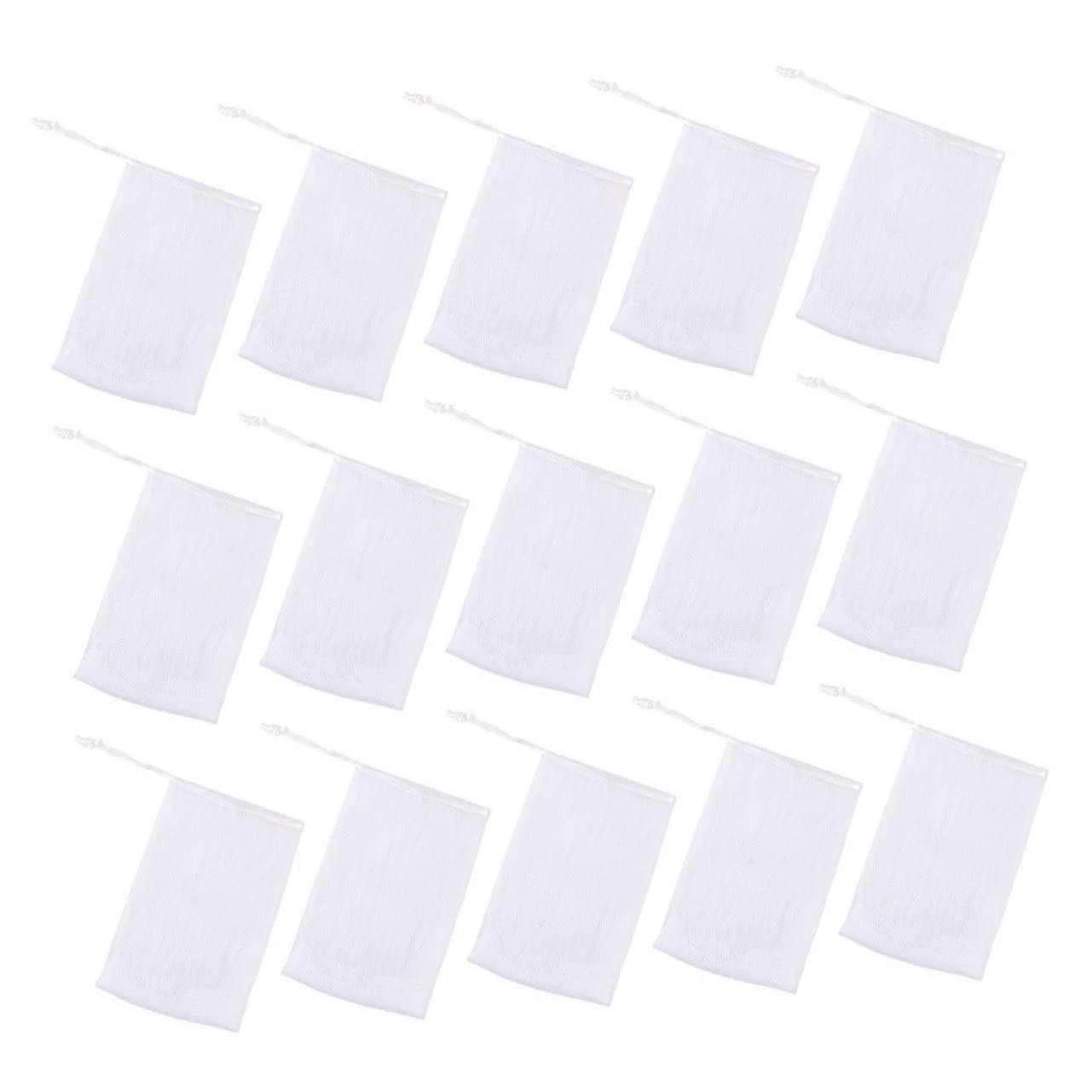 50Pcs Double Layer Soap Foaming Net with Drawstring for Dense Foam and Soap Saving Body Cleansing