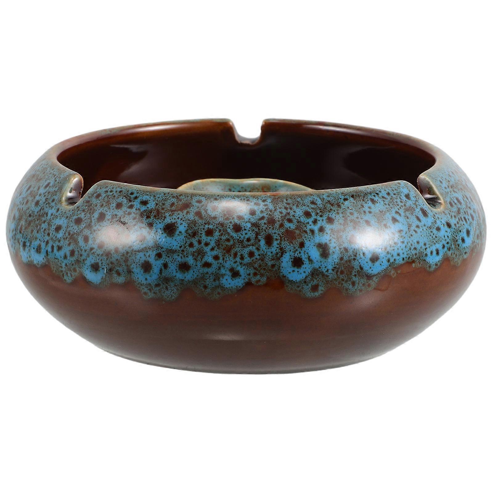 Large Ceramic Ashtray for Living Room Use Durable Ash Holder