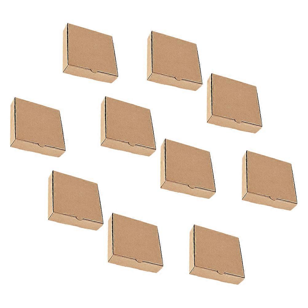 Mini Pizza Boxes Paper for Cookies 10Pcs Square Kraft Storage Container
