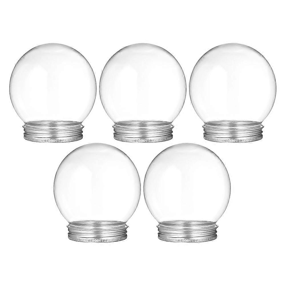 Clear Plastic Snow Globe Candy Bottles for Storage 5Pcs with Tight Lids