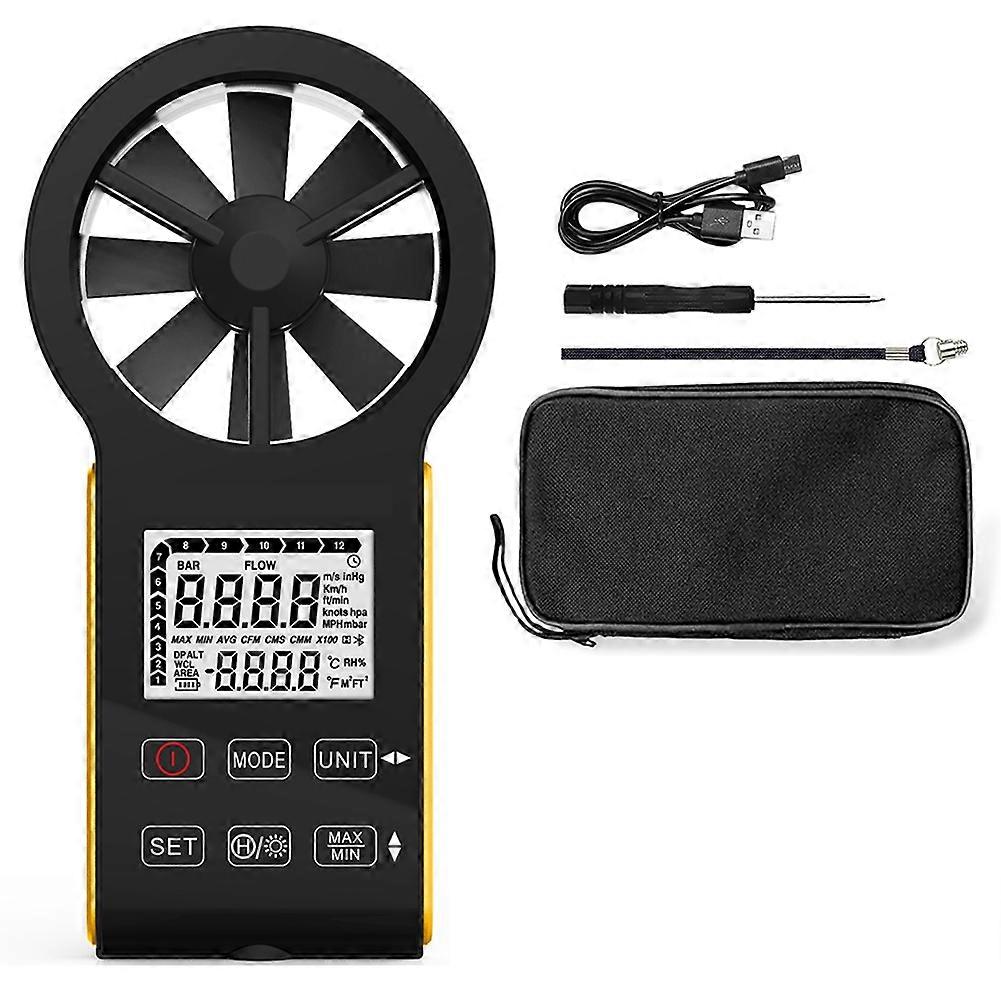 Rechargeable Anemometer Handheld Digital Smart Touch Wind Speed Meter Portable CFM Wind Speed Gauge for Air Velocit