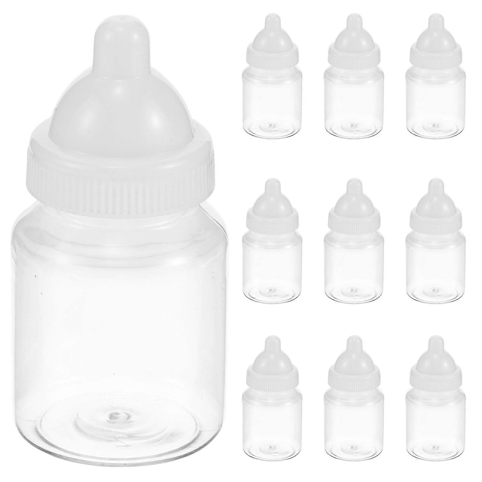 Baby Bottle for Baby Shower Creative White Plastic Storage Containers with Large Capacity 12pcs