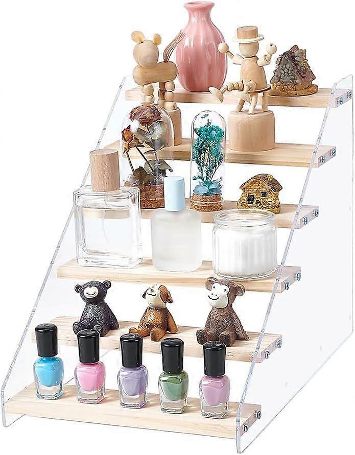 6-Tier Display Stand Acrylic Display Shelf Riser Display Stands Minifigures Organizer Display Risers Assembled Action Figures Holder for Cupcakes Perf