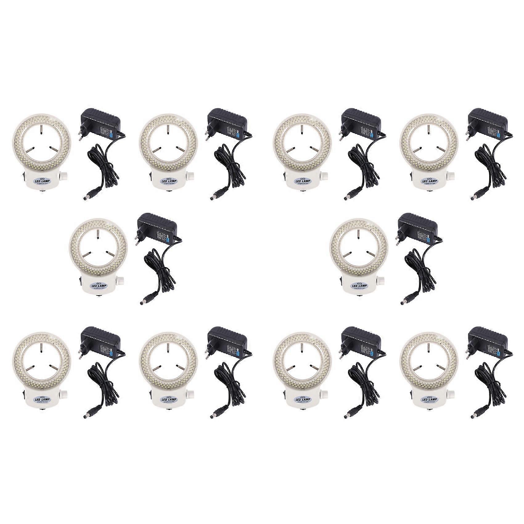 10X 144 LEDs Ring Light Ring Light for Mini Scope Lamp Light 6000K 0-100% Adjustable White EU Plug