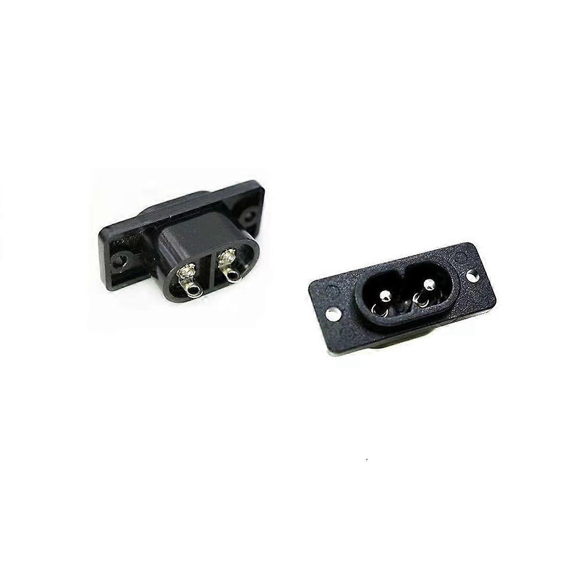 2 Pcs IEC C8 Power Connector 2 Pin AC Inlet Socket Copper Contact AC 250V 2.5A
