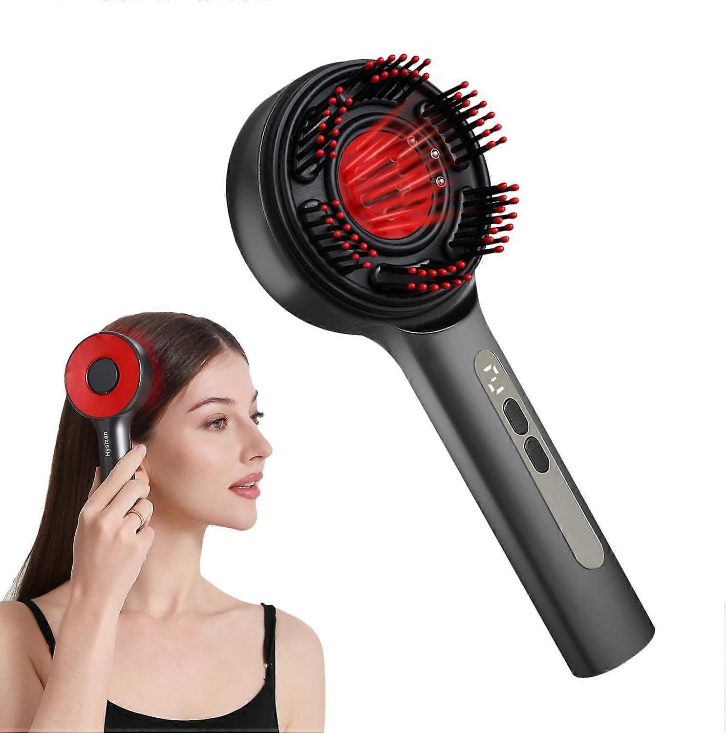 Scalp Massager Comb with Light Therapy and Serum Applicator, Rechargeable Hair Scalp Brush for Men and Women