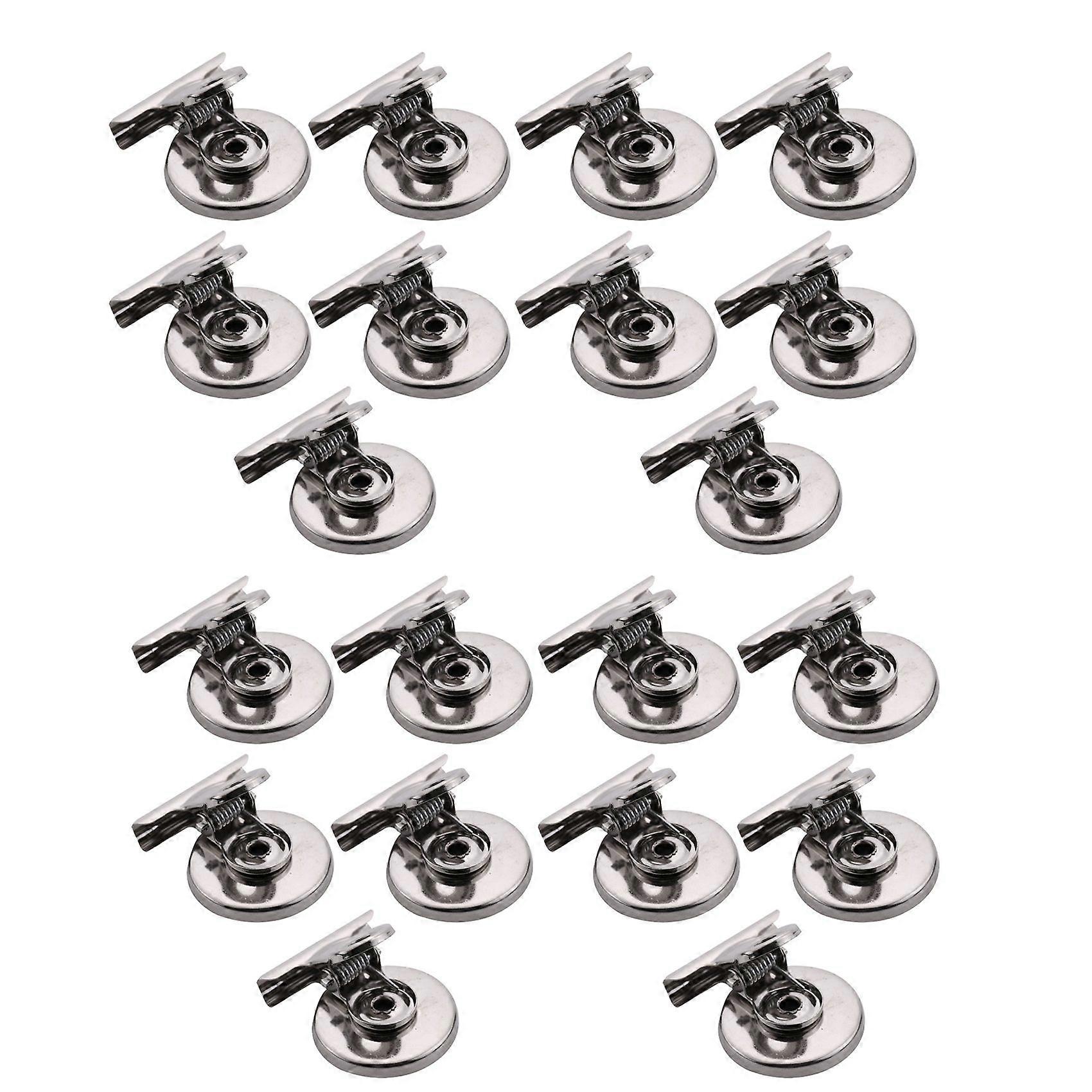 20pcs 3cm Magnetic Clip Magnet Refrigerator Wall Memo Note Message Holder Silver