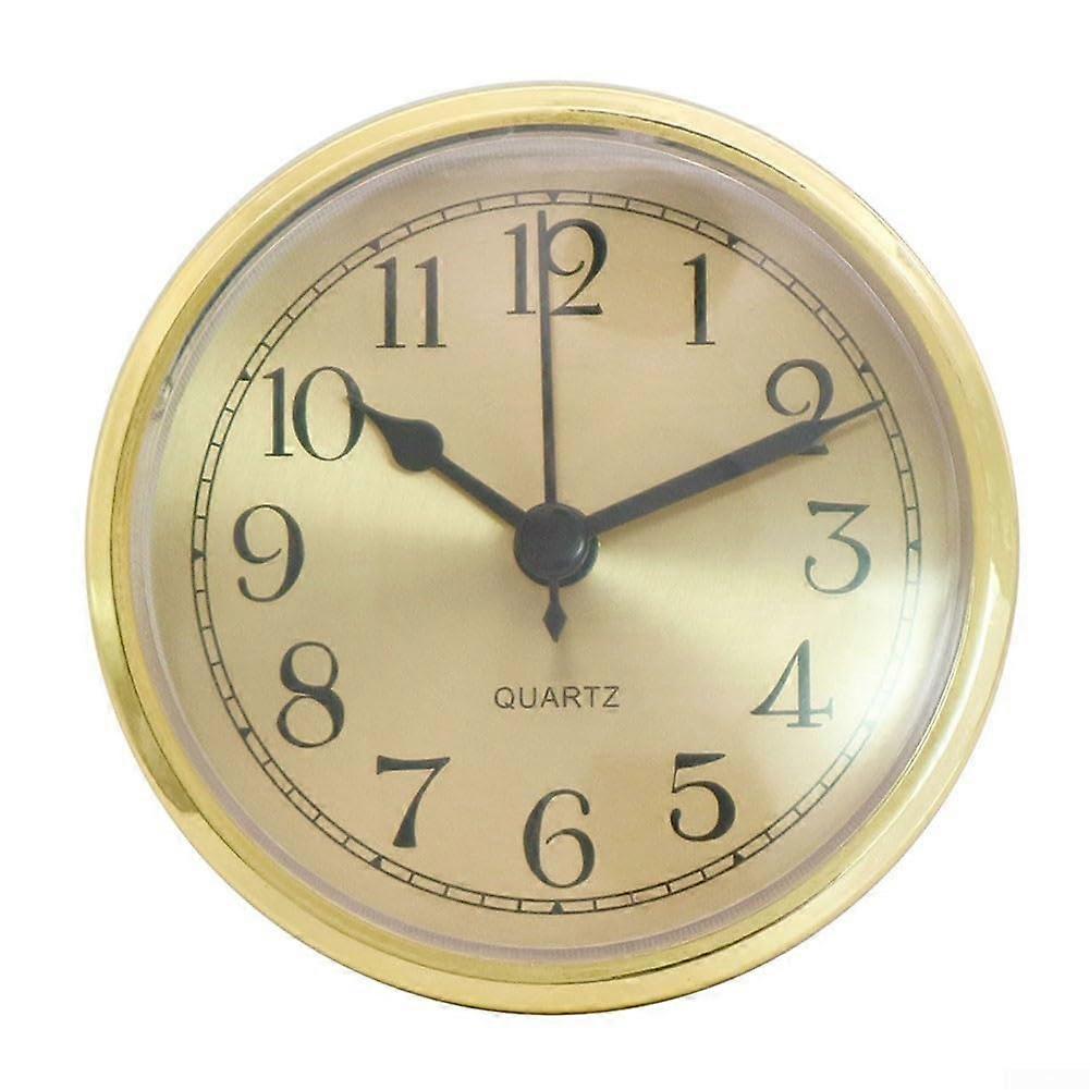 90mm Quartz Clock Insert with Gold Trim and Arabic Numerals for Accurate DIY Replacement Movement