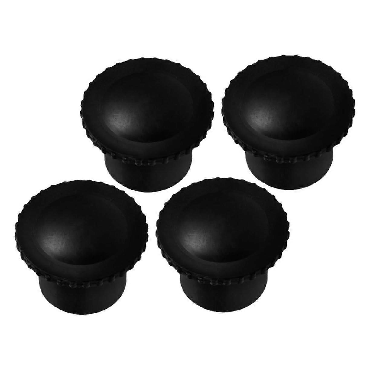 Closet Rod End Caps Black PP for Clothes Drying Racks Prevent Slipping Tool Install 4pcs