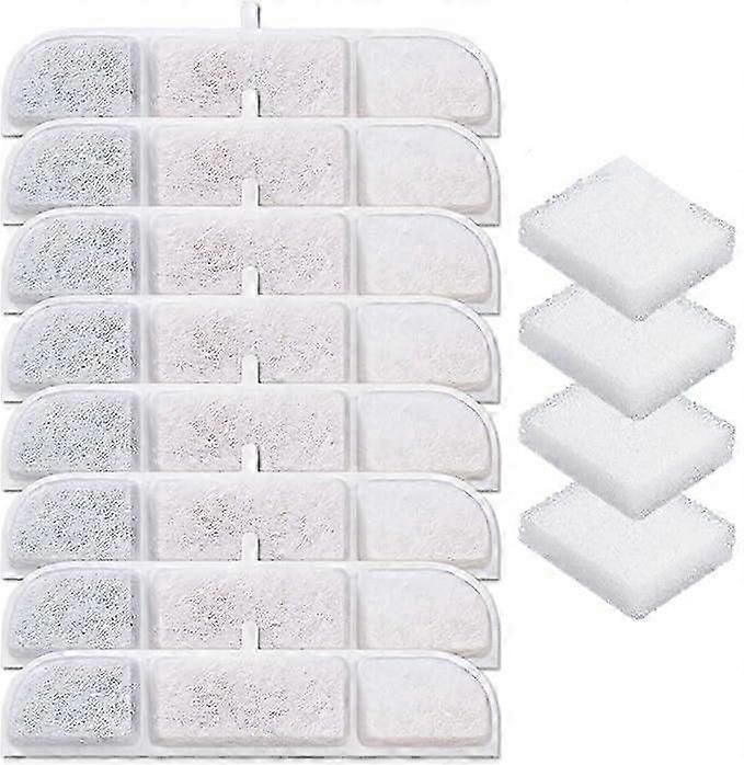 8 Piece Cat Fountain Replacement Filter Compatible For Downypaws Dpwfp6 Wireless Cat Drinking Fountain 2.5l