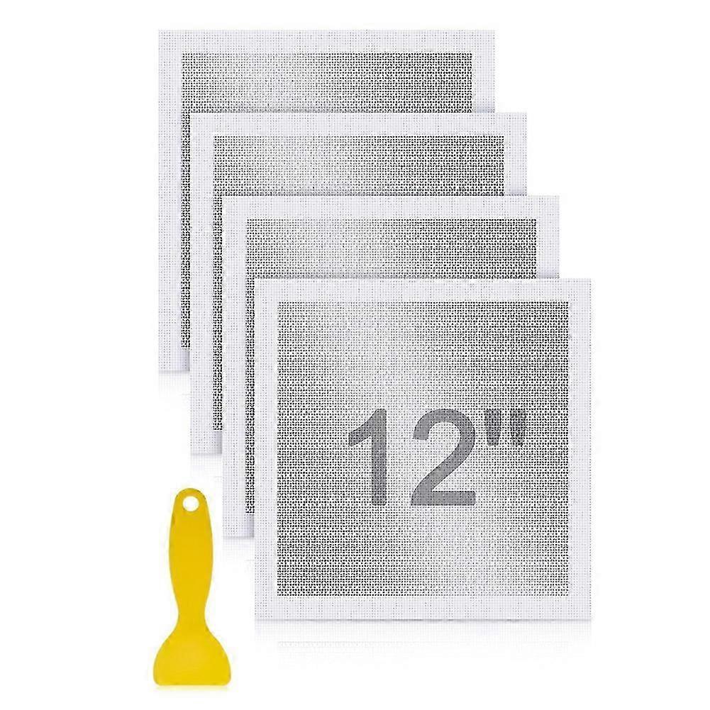 Self Adhesive Drywall Repair Kit - 4 Wall Patches with Scraper