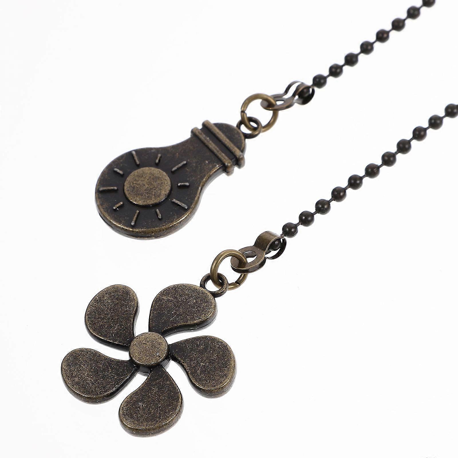 Golden Ceiling Fan Chain Extension for Ceiling Light Pull Featuring 2Pcs Beaded Pendant