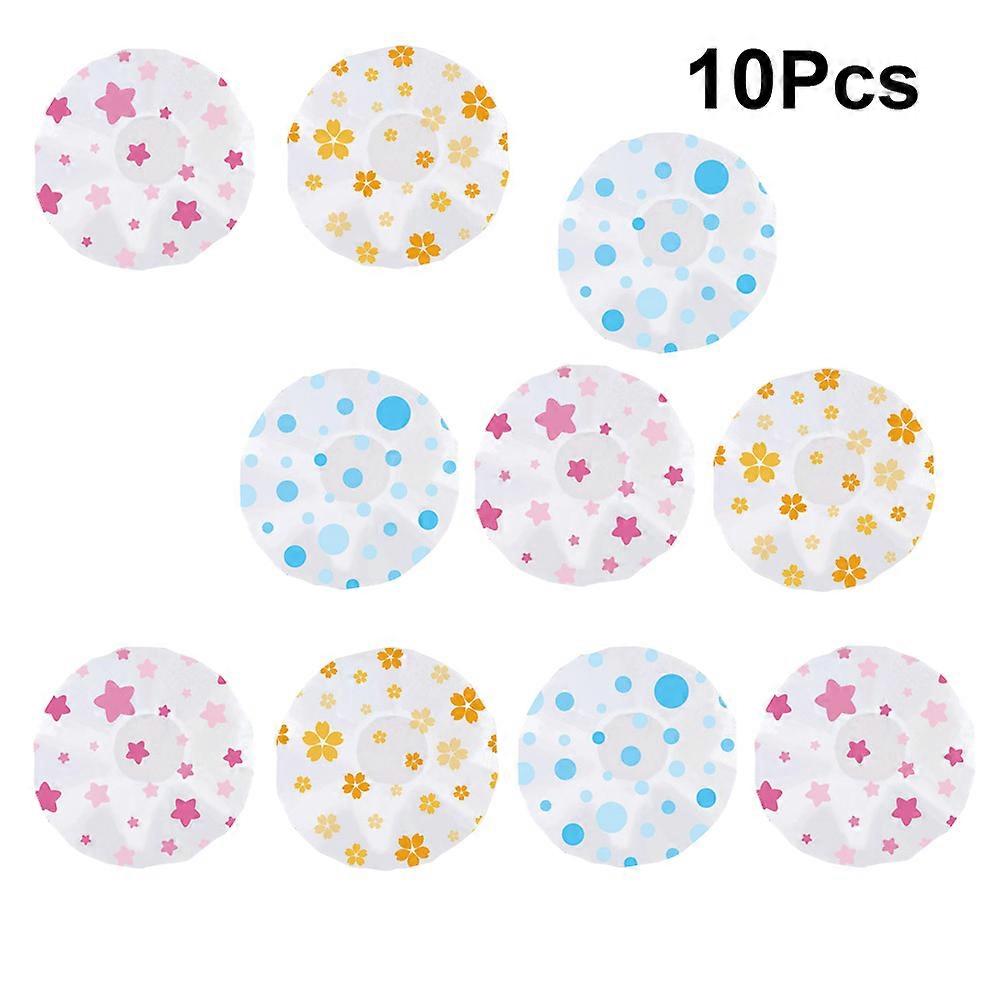 Waterproof Bathing Cap Thickened Shower Cap for Bath Use 10Pcs Set