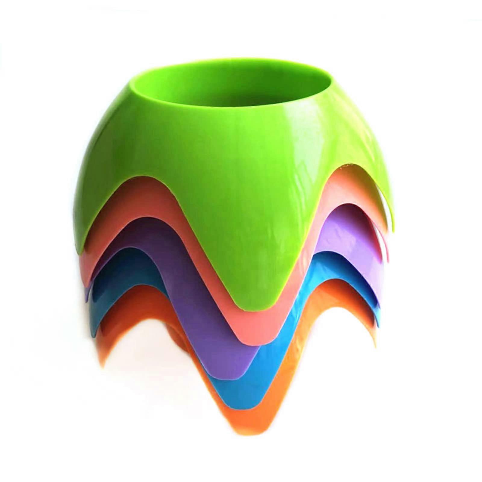 5 Pack Beach Cup Holders for Sand, Stackable Colorful Drink Holders Keep Beverages Sand