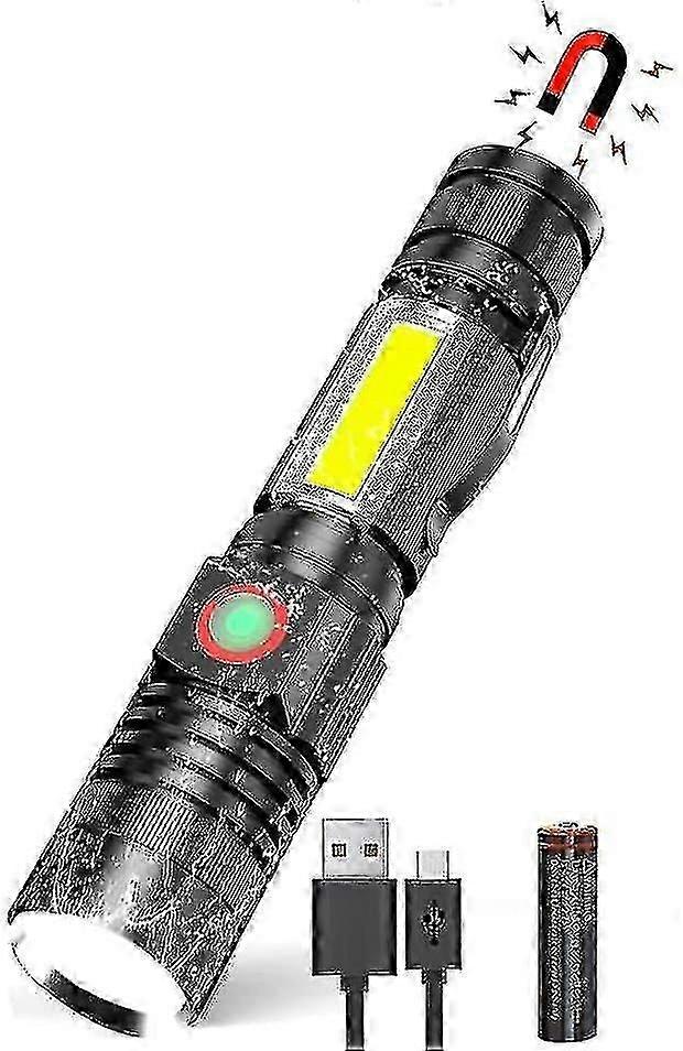 Led Flashlight Rechargeable (with 18650 Battery), Extremely Bright, Small 26s