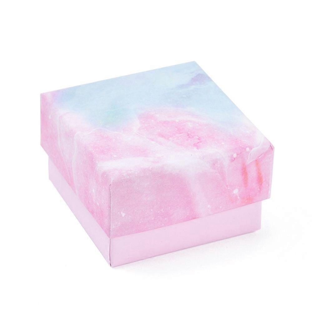 Cardboard box Ring boxes with Sponge Inside Square Sky Blue 5.2x5.2x3.2cm