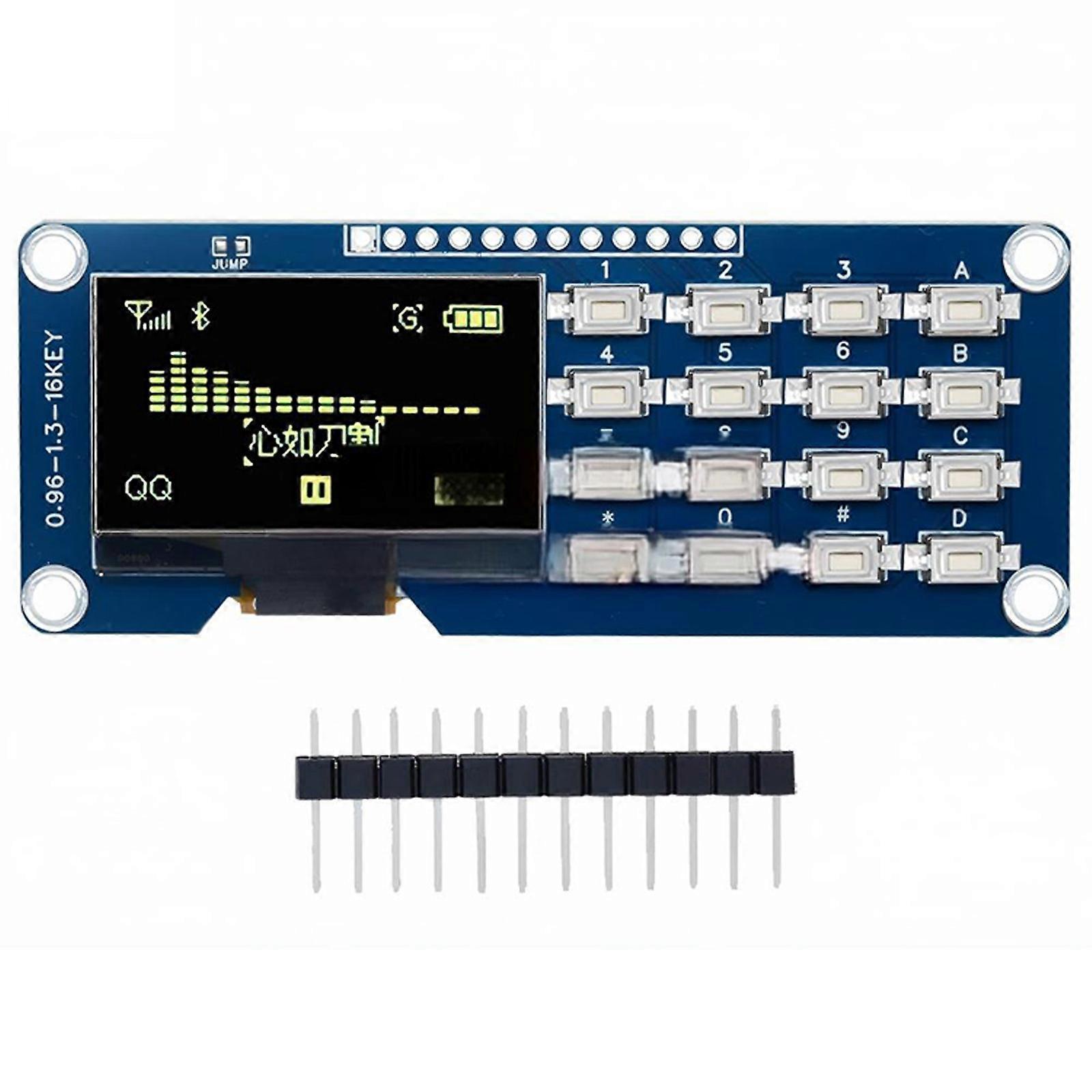 User Friendly 1.3Inch LED Display Module 4x4Matrix Keyboard SH1106 Controller for Various Development Boards Project Multicolor