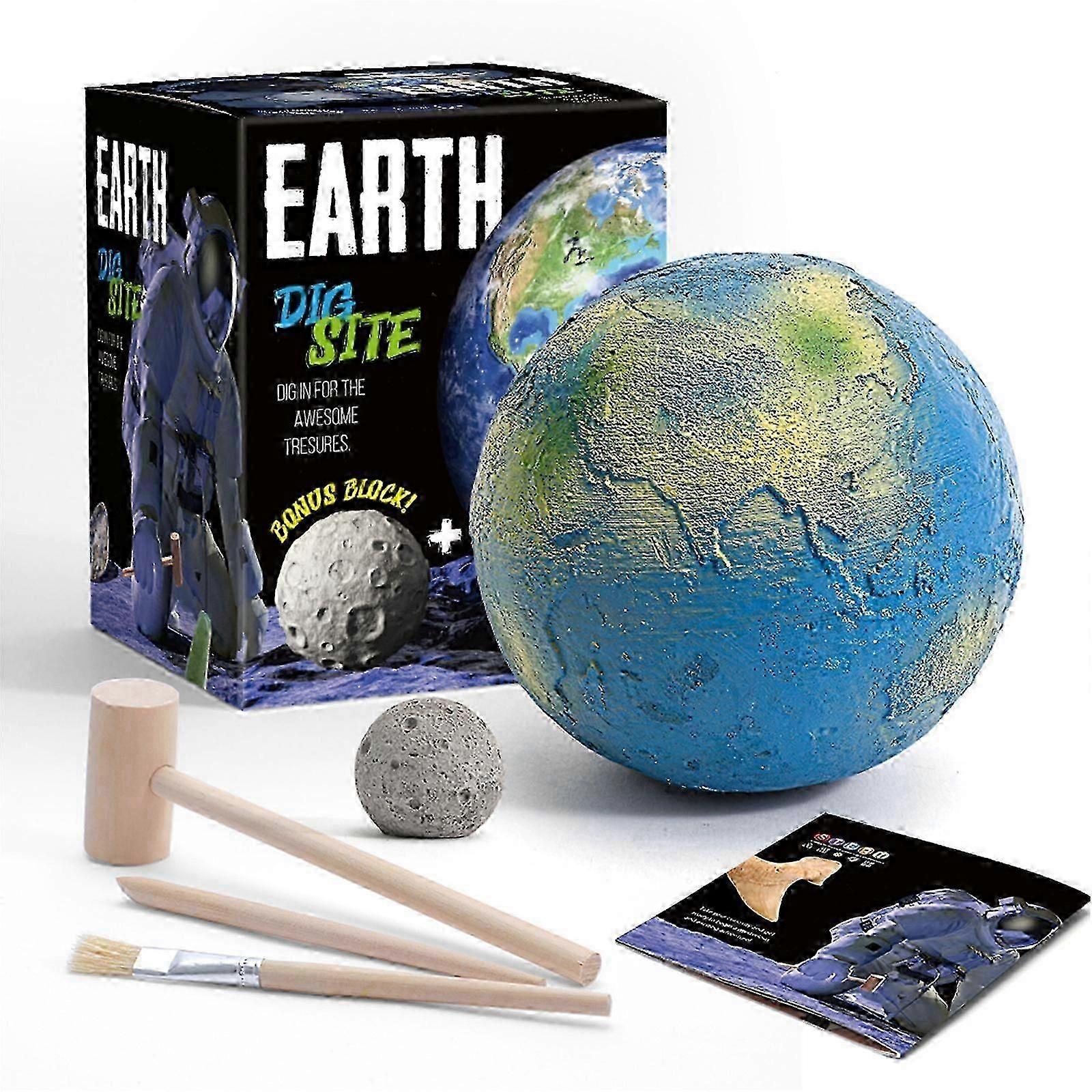 Solar System Exploration Kit: Earth Moon Astronauts Gemstone Dig Toys