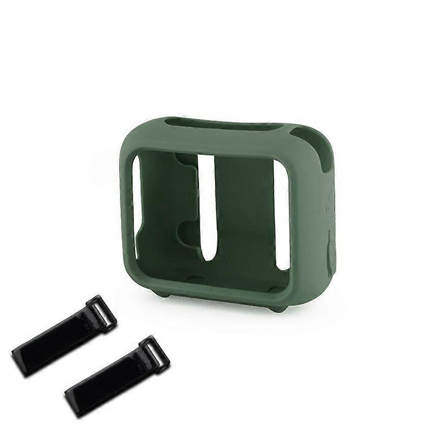 for JBL GO4 Silicone Protective Case Portable Speaker Case with Secure Strap Mount Green
