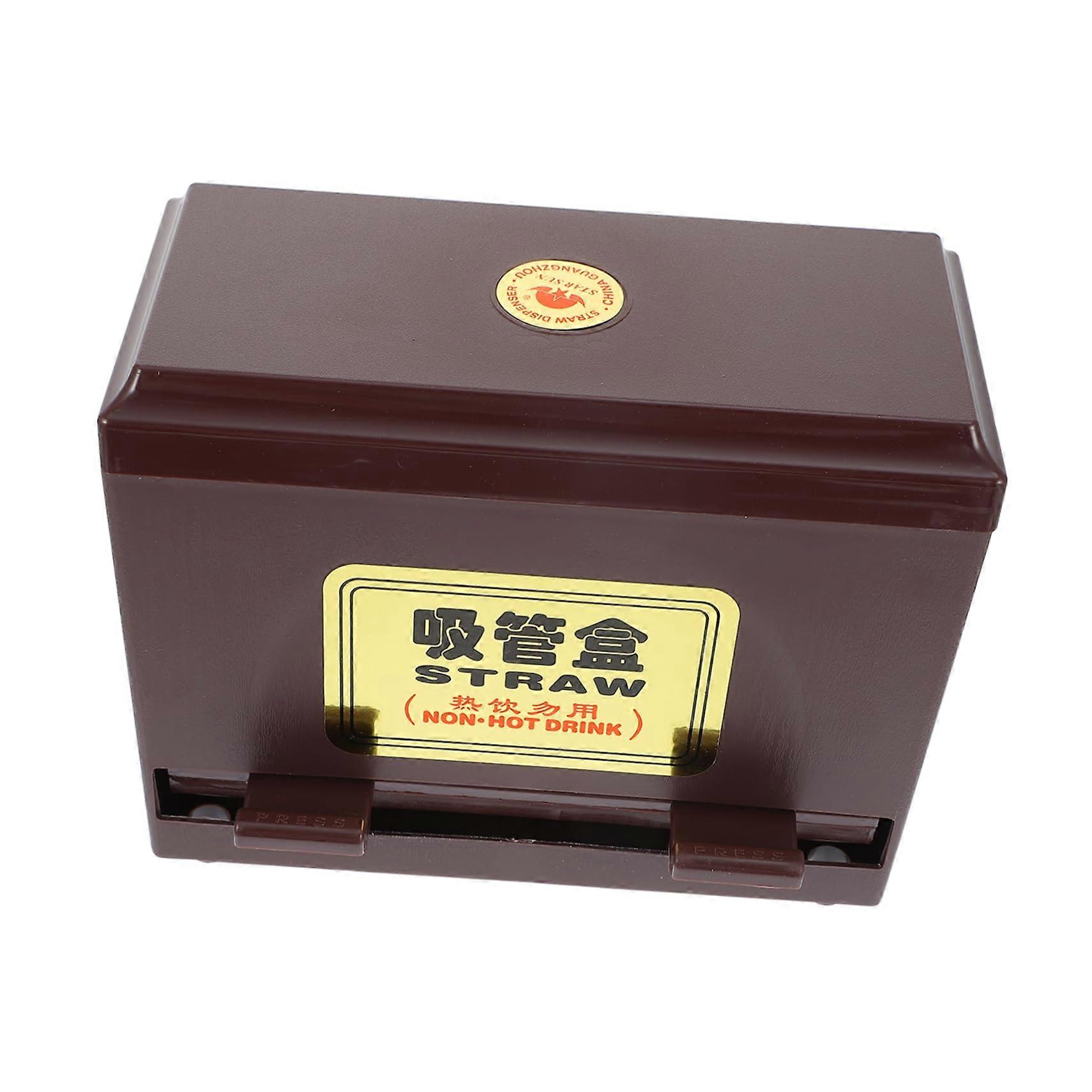 Plastic Straw Dispenser for Restaurants Countertop Straw Holder Box SpaceSaving Black Design