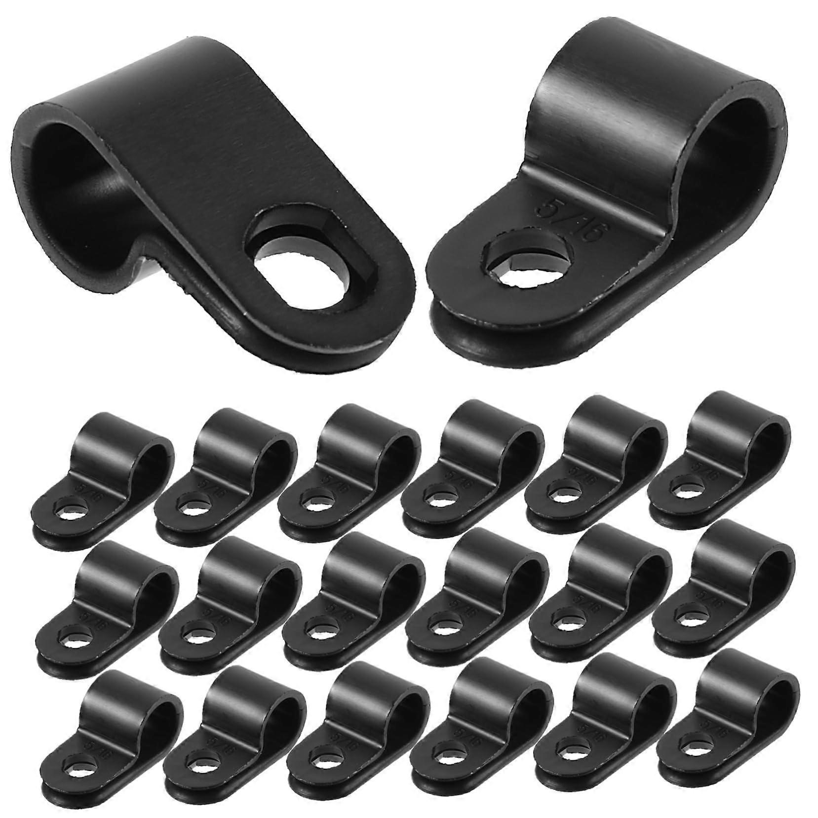 100Pcs R Shape Cable Clips for Secure Wire Management with Screws, Indoor Outdoor Use