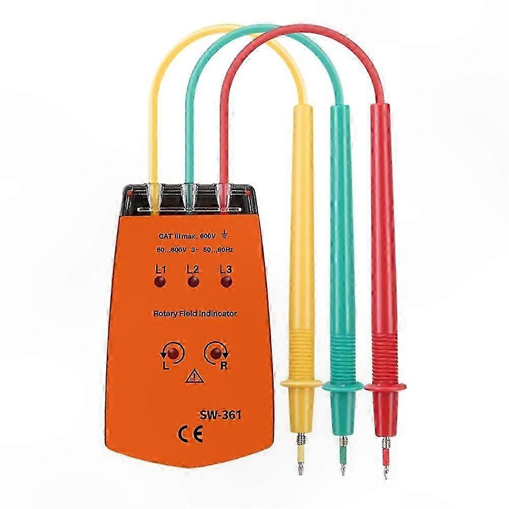 3-Phase AC Voltage and Current Detector with Phase Rotation Indicator for Electrical Systems Testing