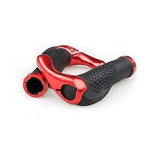 Bicycle Handlebar Grips Ergonomic AntiSlip ShockAbsorbent Design with End Caps Red