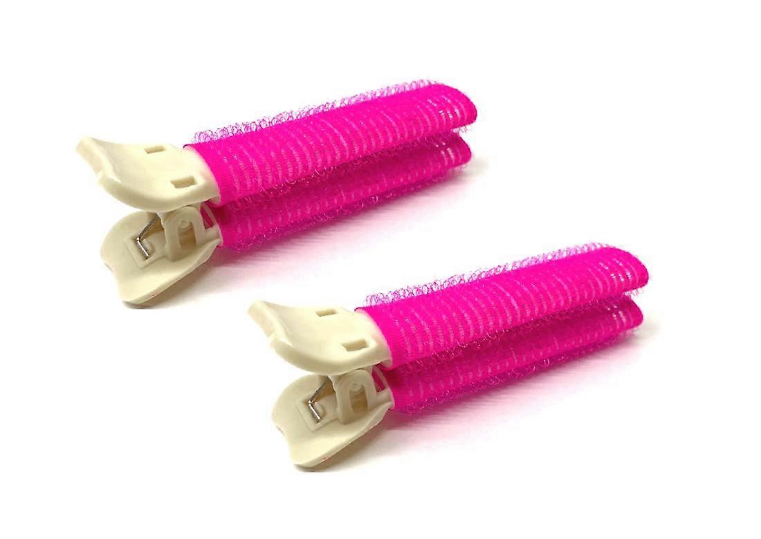 Double Layer Spring Clip Self Grip Hair Rollers with Clips for Bangs Small 2 Pack