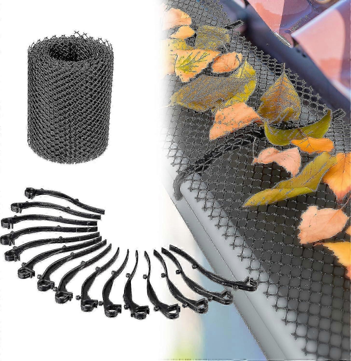 Gutter Mesh, 6 M Long, Plastic, Protection Against Dead Leaves, 16 Cm Wide, Practical, 1 Element