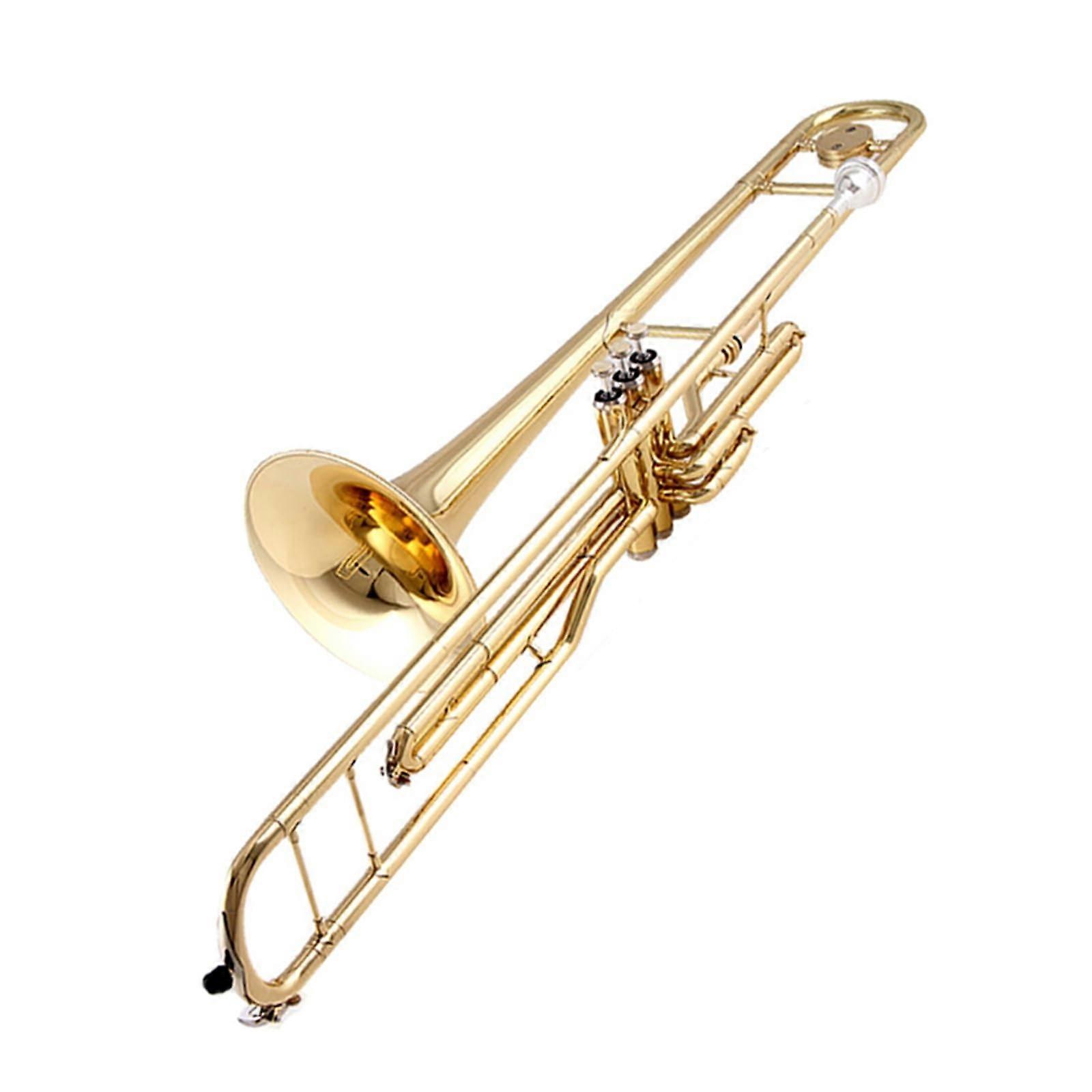 Professional Brass Trombone Bb Key with Smooth Slide Action and Balanced Weight for Beginners