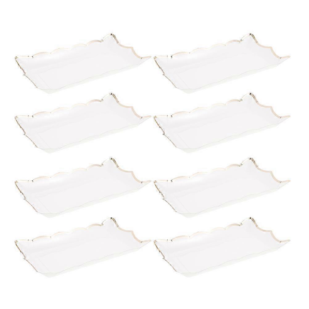 Fruit Cake Bbq Paper Plates for Serving 8Pcs White Paper Trays