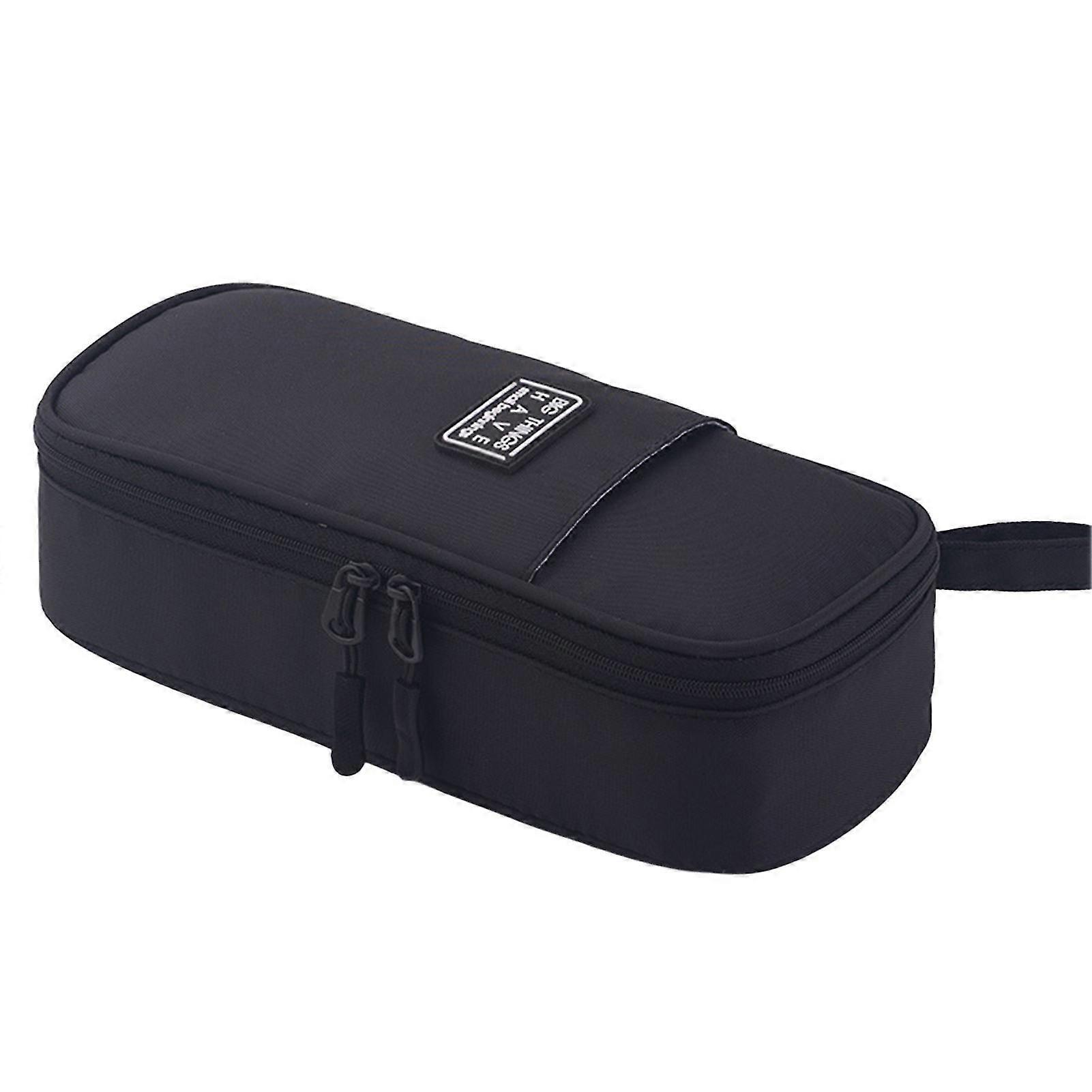 Pen Bag Large Capacity Double Layer Polyester Stationery Pencil Case