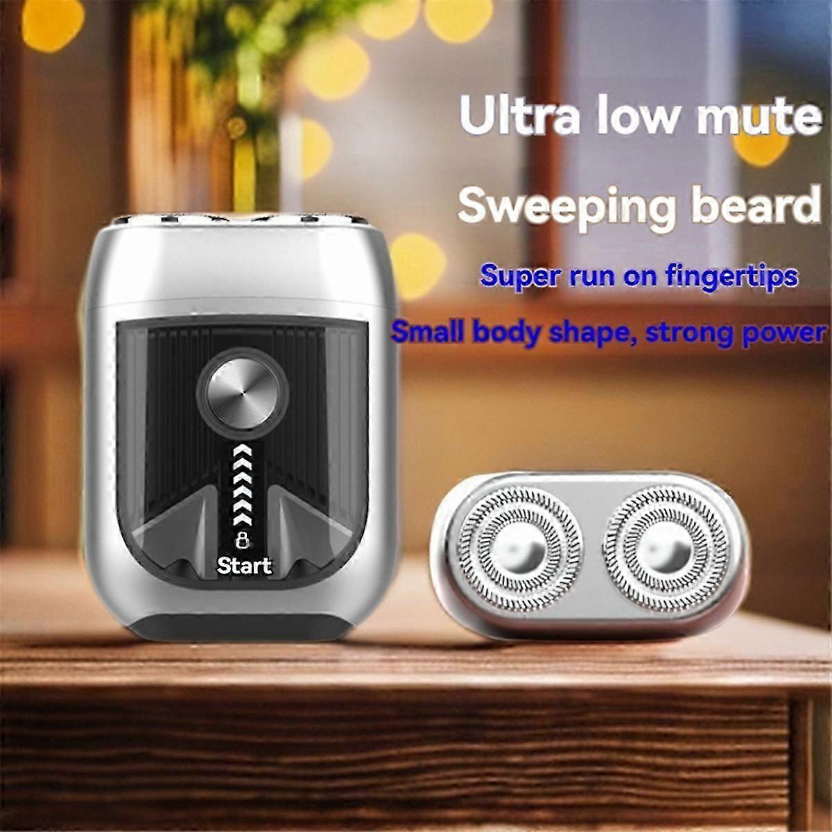 Electric Rechargeable Magnetic Double Head Shaver silver