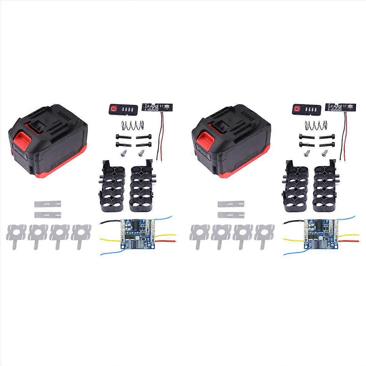 2X Battery Case Storage Box Shell PCB Charging Board for 21V Charge Voltage Replace Part 10 Cores