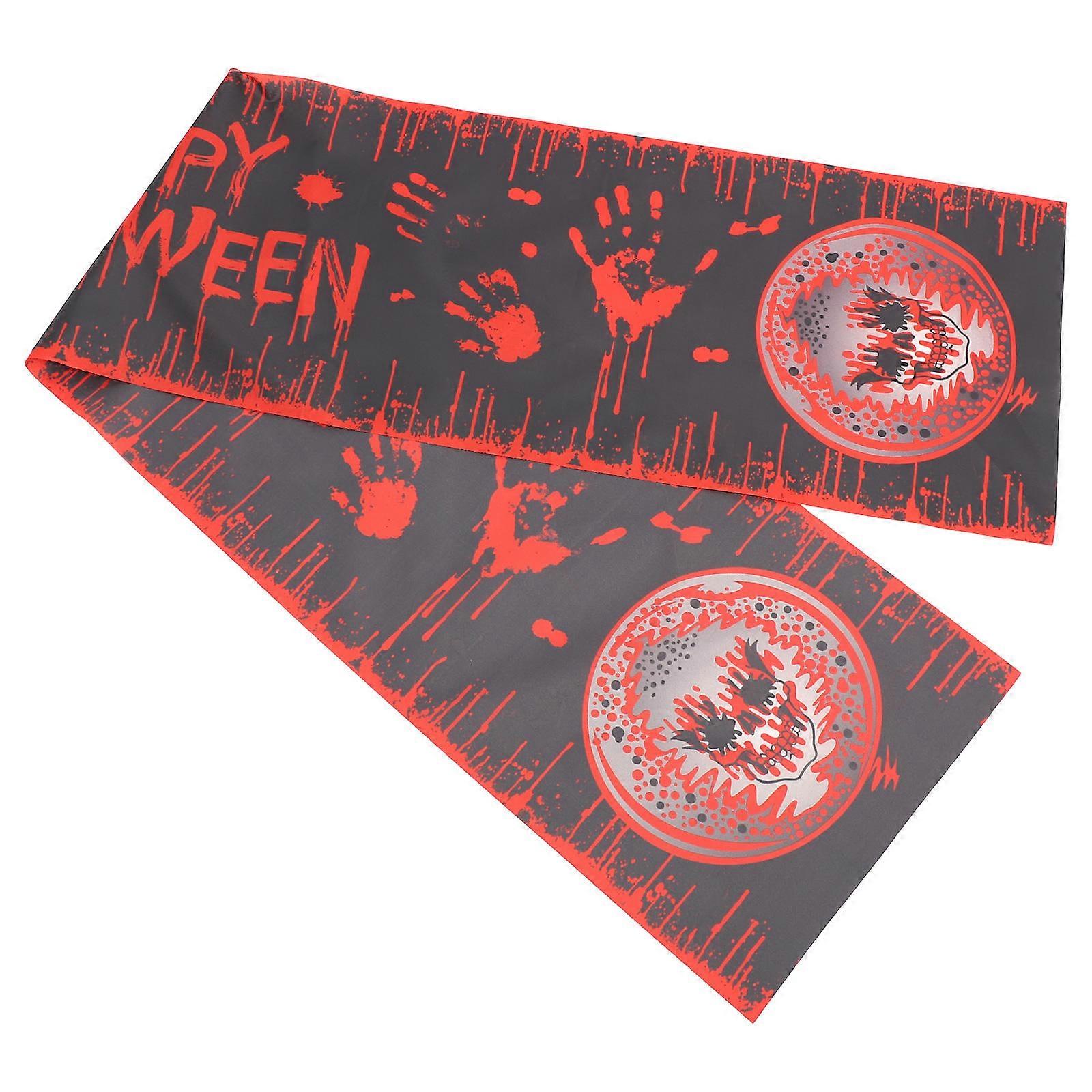Black Halloween Blood Handprint Table Runner for Decorative Polyester