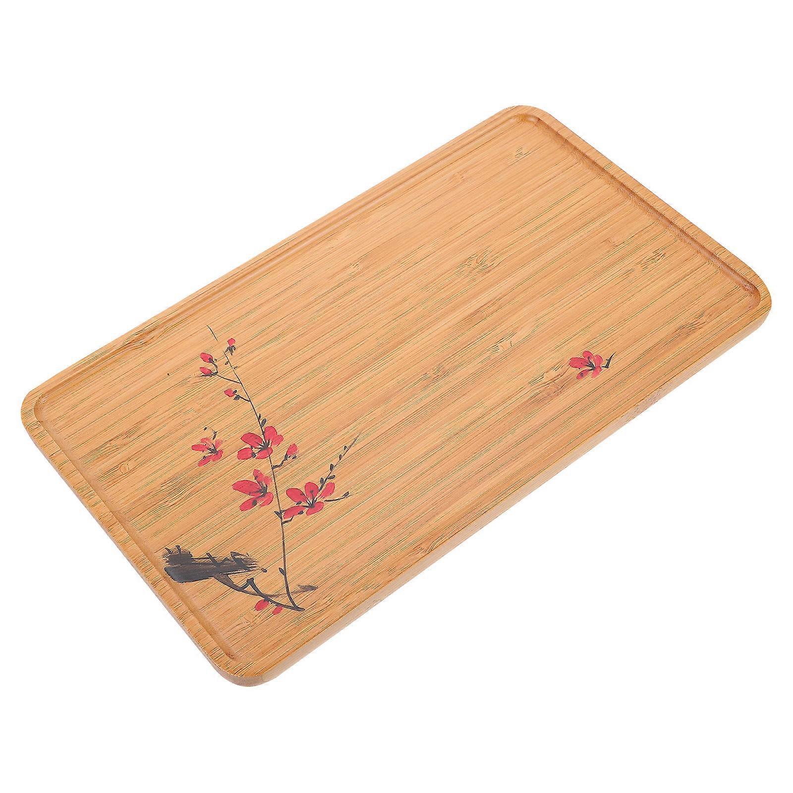 Small Tea Tray Rectangular Shape Retro Style Water Storage Tea Tray Dining Room Use 1Set