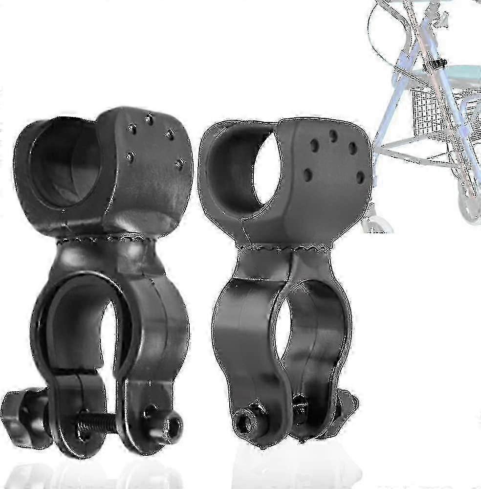 Walking Stick Holder Bracket for Rollator 1" Diameter 2pc Set