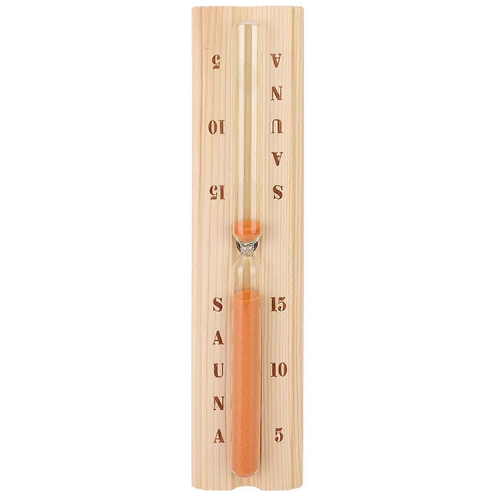 Sauna Hourglass Timer Pine Wood Sand Timer for Spa Bath, Clear Visual Timing, Easy Flip Operation