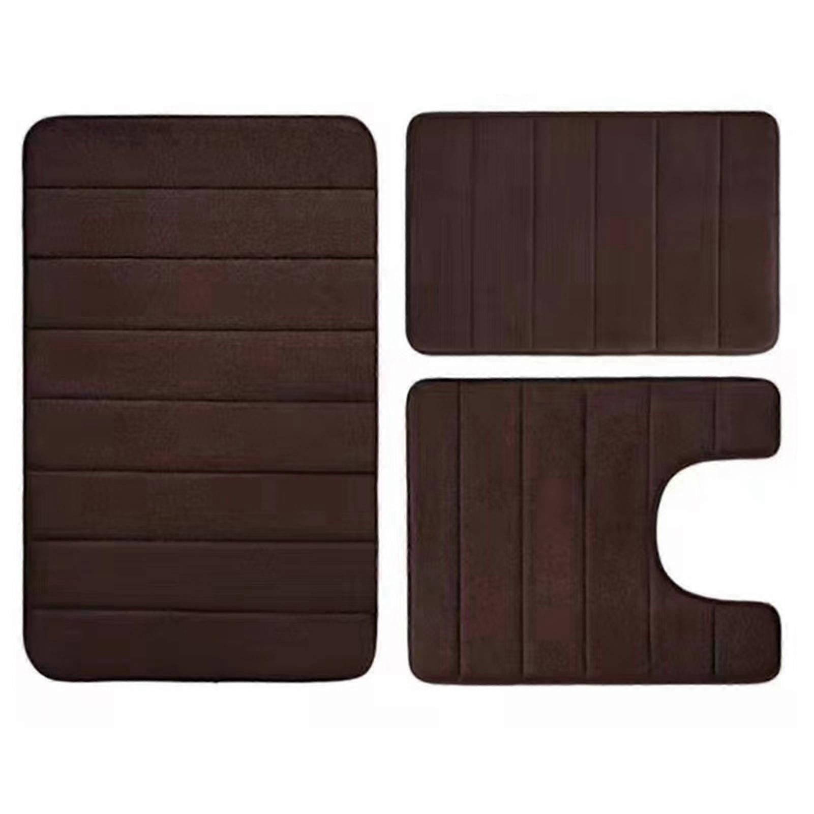 Space Saving 3Pcs Bath Mat Set for Bathroom and Shower