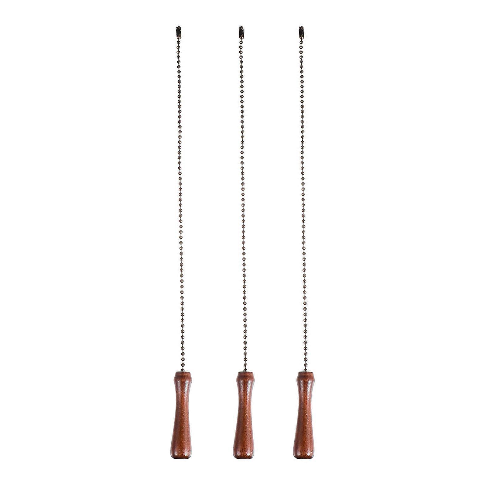 Wooden Ceiling Fan Pull Chains for Fan Light Control 3Pcs Pulling Switch Chains