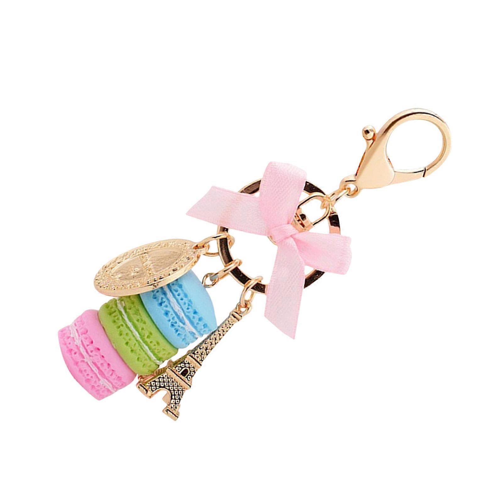 Metal Keychain Three-Layer Macarons Model Keychain for Decorating