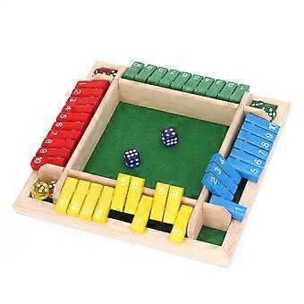 Wooden Shut The Box Dice Game Sturdy And Well-Made Learning Tool For Family Fun Non Slip Base Water Resistant Design For Kids Adults Classroom Home