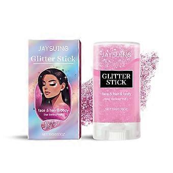 Jaysuing  Sequined Glitter Stick (Pink), Party, Dance, Performance, Makeup, Face, Body, Collarbone, Highlight And Shine