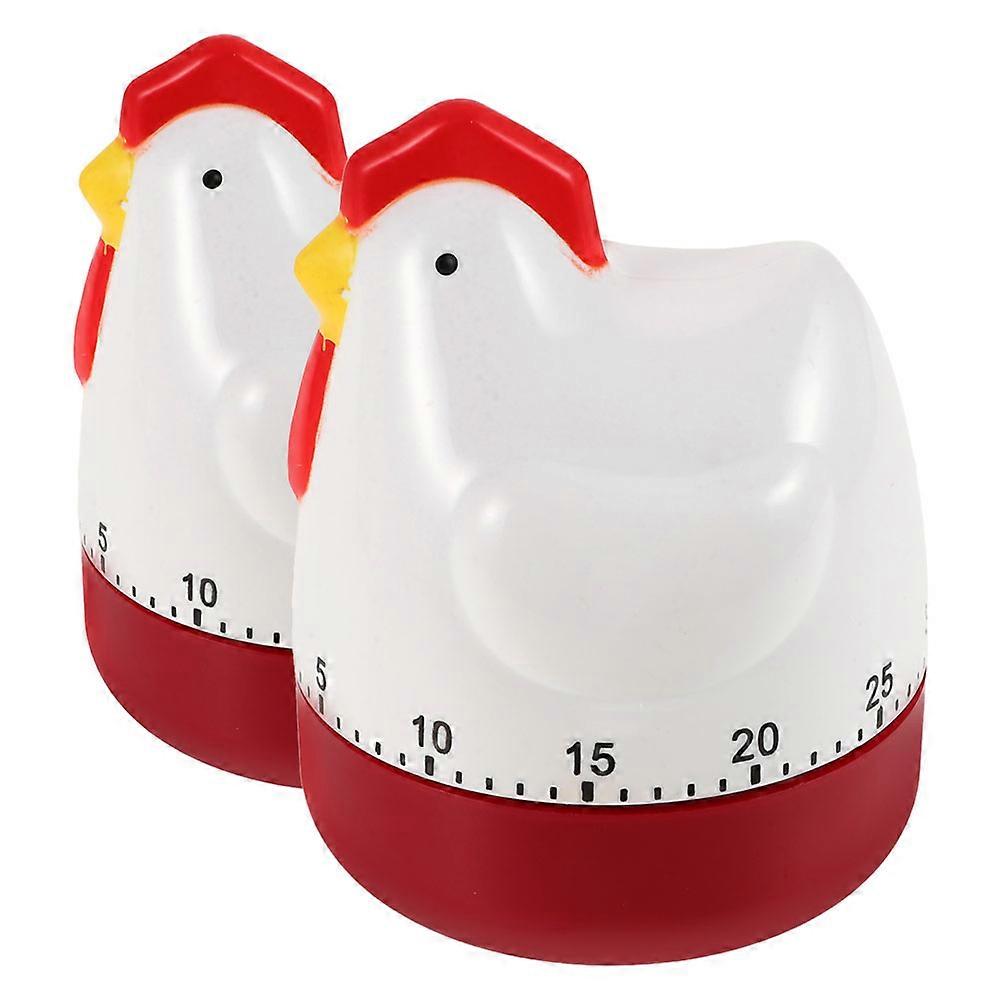 Mechanical Kitchen Timer Chicken Timer for Cooking Reminder 2Pcs Cartoon
