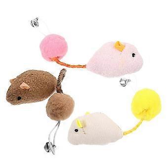 Set di 3 giocattoli di peluche a forma di topo e gatto per combattere la noia.