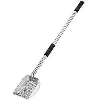 Skopa för kattsand i metall med djup spade och långt handtag. Avtagbar rostfri kattsand med non-stick-beläggning.